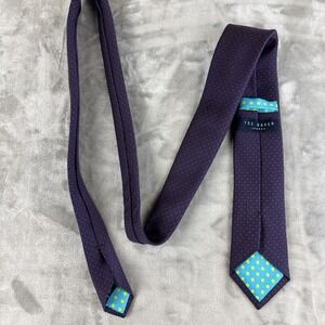 Ted Baker London Necktie Silk/ Wool Purple Blue‎ Micro Pattern Colorful (1297)